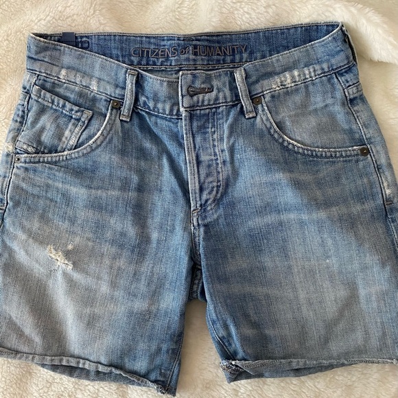 Citizens Of Humanity Blue Distressed Jean Shorts - Picture 5 of 15